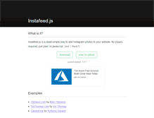 Tablet Screenshot of instafeedjs.com